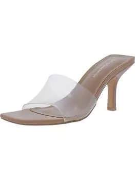 Женские сандалии Maxari Slip On Square Toe Slide BCBGeneration, цвет clear/tan