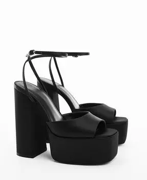 Женские сандалии макси на платформе MANGO, черный