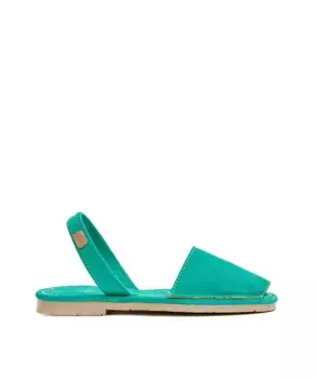 Женские сандалии Menorcan из кожи в тон CASTELL MENORCA, бирюзовый