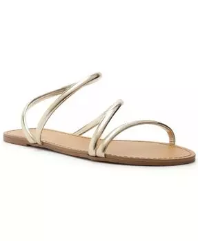 Женские сандалии Mikayla с круглым носком на плоской подошве Arezzo, золотой