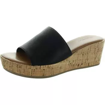 Женские сандалии-мюли из искусственной кожи с открытым носком Style & Co., цвет black smooth