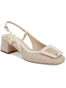 Женские сандалии-мюли TRACIE из лакированной кожи на блочном каблуке Sam Edelman, цвет light natural woven