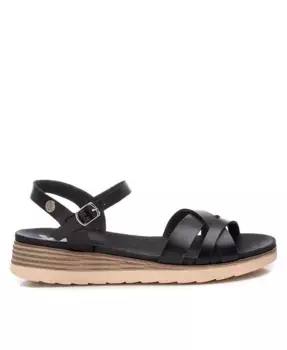 Женские сандалии на низком клину с ремешками XTI, черный