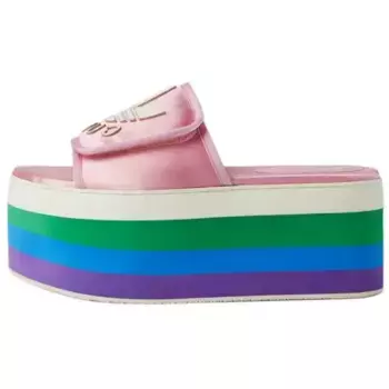 Женские сандалии на платформе Adidas X Pink Silk Gucci