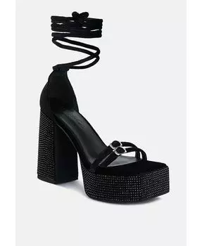 Женские сандалии на платформе FIRECROWN со стразами и высокими блоками Rag & Co, черный