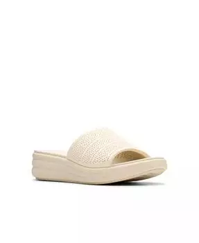 Женские сандалии на плоской подошве Cloudsteppers Drift Twist Slip-On Clarks, слоновая кость/кремовый