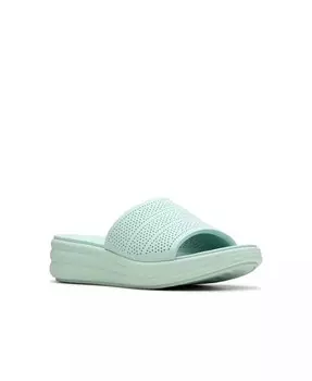 Женские сандалии на плоской подошве Cloudsteppers Drift Twist Slip-On Clarks, зеленый