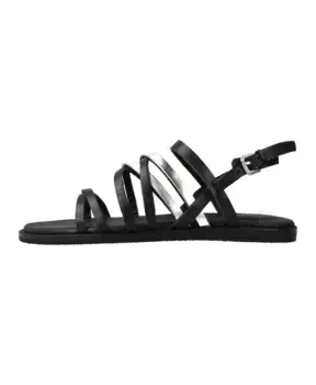 Женские сандалии на плоской подошве до щиколотки Clarks, черный