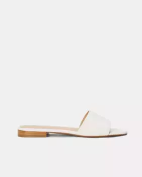 Женские сандалии на плоской подошве Everley из кожи с застежкой на пряжку Lauren Ralph Lauren, белый