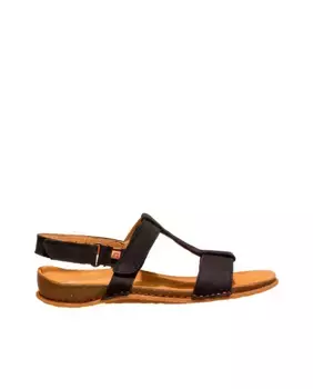 Женские сандалии на плоской подошве из черной кожи El Naturalista, черный
