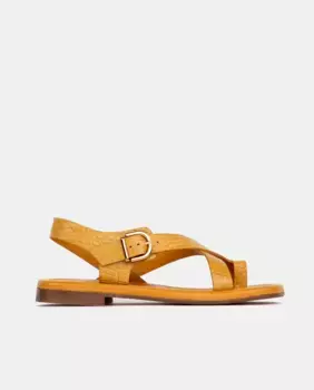 Женские сандалии на плоской подошве из кожи с ремешками из кокоса Homers, белый