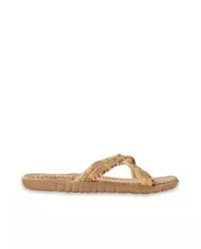 Женские сандалии на плоской подошве из натуральных волокон Brasileras, жёлтый