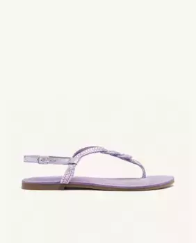 Женские сандалии на плоской подошве из плетеной кожи с регулируемой застежкой-пряжкой Gioseppo, сиреневый