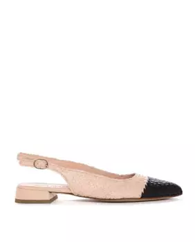 Женские сандалии на плоской подошве из плетеной кожи Pons Quintana, бежевый