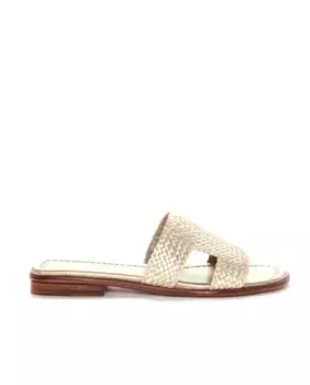 Женские сандалии на плоской подошве из плетеной кожи Pons Quintana, золотой