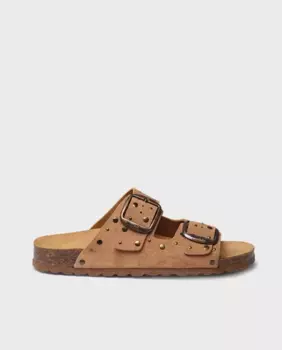 Женские сандалии на плоской подошве из замши Toni Pons, коричневый