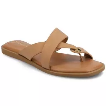 Женские сандалии на плоской подошве Journee Prizzie Journee Collection, цвет tan