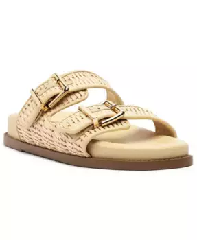 Женские сандалии на плоской подошве Naomi с круглым носком Schutz, коричневый/бежевый