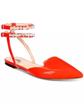 Женские сандалии на плоской подошве Rosalind со стразами и ремешком на щиколотке VAILA SHOES, красный