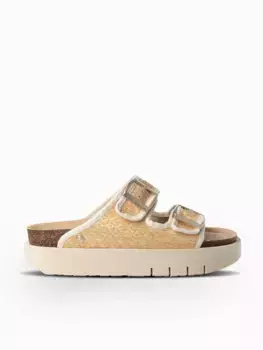 Женские сандалии на плоской подошве с анатомической подошвой Genuins, цвет Natural