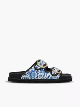 Женские сандалии на плоской подошве с анатомической подошвой Genuins, синий