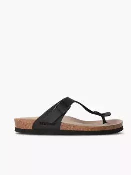 Женские сандалии на плоской подошве с анатомической подошвой Genuins, черный