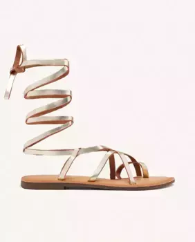 Женские сандалии на плоской подошве с кожаным верхом и подкладкой Gioseppo, золотой