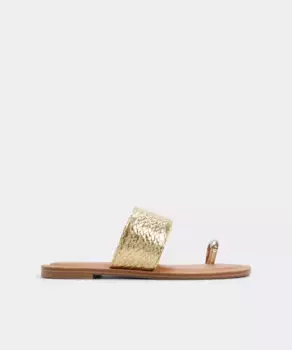 Женские сандалии на плоской подошве с круглым носком Aldo, золотой