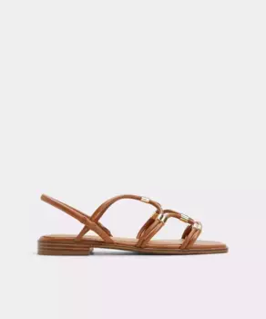 Женские сандалии на плоской подошве с квадратным носком Aldo, цвет Camel