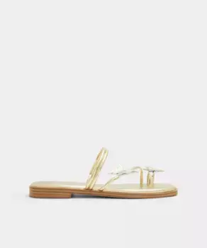 Женские сандалии на плоской подошве с квадратным носком Aldo, золото