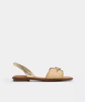 Женские сандалии на плоской подошве с квадратным носком Aldo, золотой