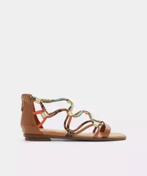Женские сандалии на плоской подошве с квадратным носком Aldo, коричневый