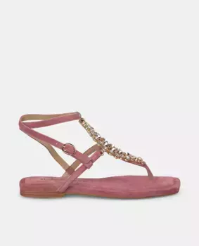 Женские сандалии на плоской подошве с отделкой стразами и застежкой-пряжкой Alma en Pena, лиловый