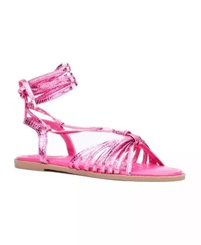 Женские сандалии на плоской подошве с ремешками Daria – широкая ширина Fashion To Figure, розовый