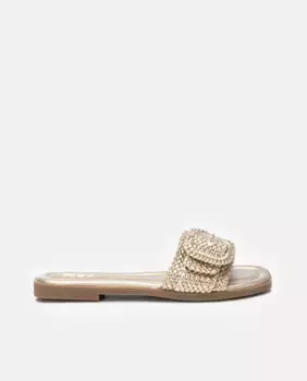 Женские сандалии на плоской подошве с широким верхом Xti, золотой