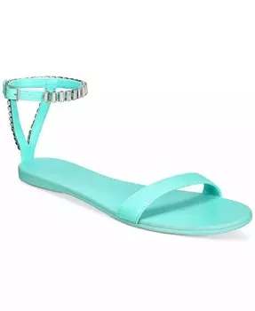 Женские сандалии на плоской подошве с украшением Victoria AAJ By Aminah, синий