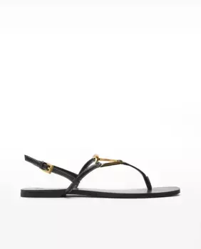 Женские сандалии на плоской подошве с застежкой-пряжкой, однотонные, с металлическими деталями Parfois, чёрный