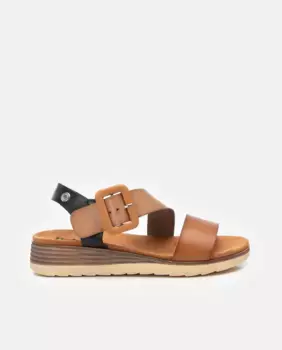 Женские сандалии на плоской подошве с застежкой-пряжкой Refresh, коричневый