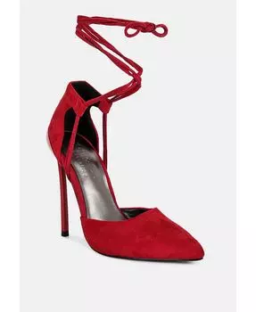 Женские сандалии на шпильке со шнуровкой Rag & Co, красный