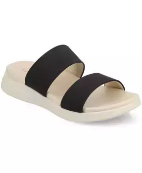 Женские сандалии на удобном клине Janis Double Band Journee Collection, черный