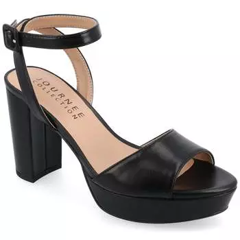 Женские сандалии Nairri широкой ширины из коллекции Journee, цвет black pu