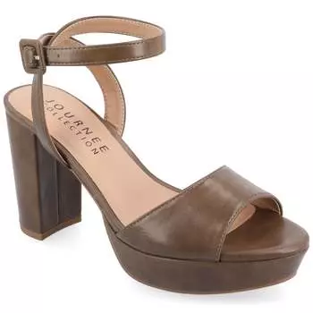 Женские сандалии Nairri широкой ширины из коллекции Journee, коричневый