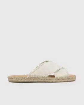 Женские сандалии Palmera на плоской подошве из металлизированного льна Castaer, мультиколор