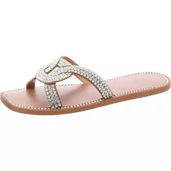 Женские сандалии Peytton Square Toe Slip On Slide INC, серебряный