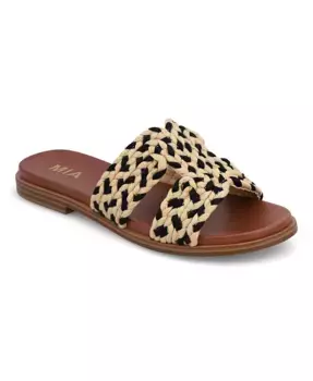 Женские сандалии Poet с круглым носком на плоской подошве MIA, коричневый