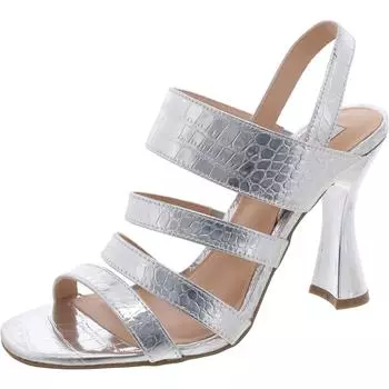 Женские сандалии Pop Metallic Croc Print Strappy Steve Madden, цвет silver croco