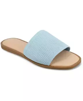 Женские сандалии Prisilla на плоской подошве с одинарным ремешком Journee Collection, розовый