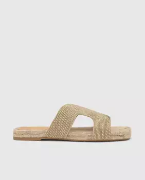 Женские сандалии Puri на плоской подошве с плетеным ремешком Castaer, золото