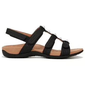 Женские сандалии янтарного цвета с Т-образным ремешком Vionic, черный