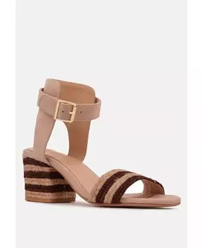 Женские сандалии RAYNA с плетеным джутовым ремешком и замшей Rag & Co, коричневый